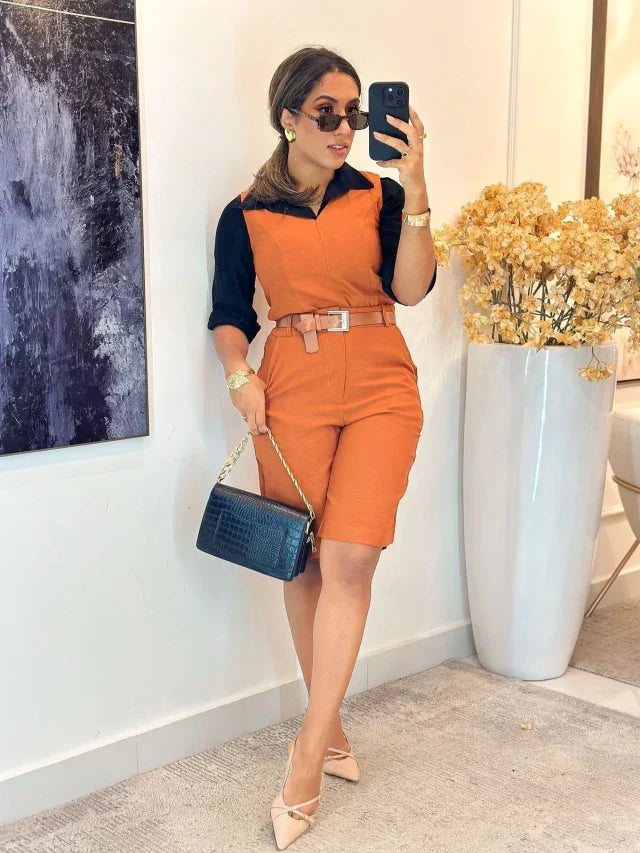1188 - Conjunto linho | com cinto