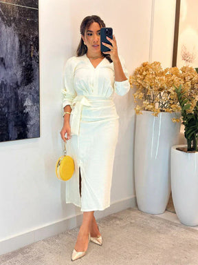 2235 - Vestido linho | detalhe laço