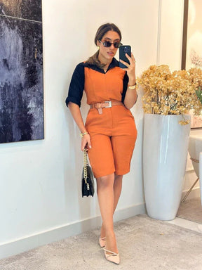 1188 - Conjunto linho | com cinto