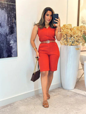 1188 - Conjunto linho | com cinto