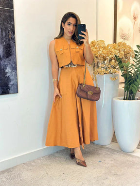 004 - Conjunto linho | com cropped