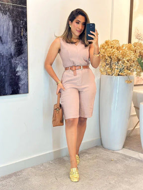 1188 - Conjunto linho | com cinto
