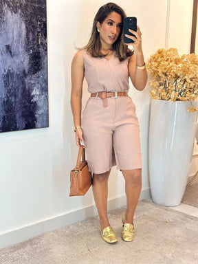 1188 - Conjunto linho | com cinto